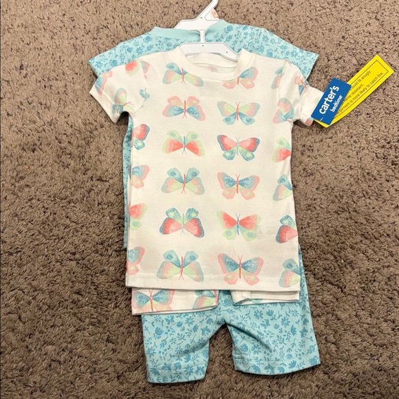 Carter's Light Blue Floral Pajama Set - Picture 3 of 5